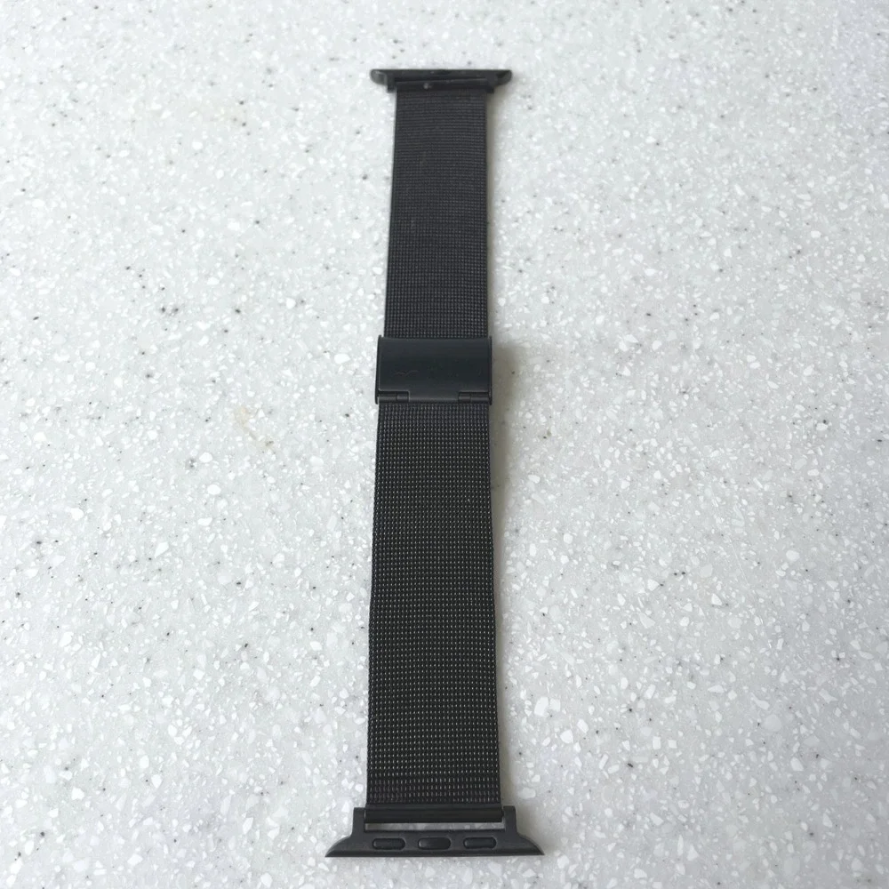 Black Stainless Steel Mesh Watch Band for Apple Watch 38/40/41mm Milanese Loop